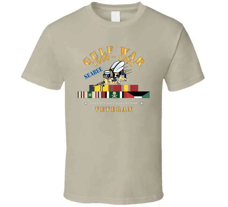 Gulf War 1990 - 1991 W Svc Ribbons - Car - Seabee X 300 T Shirt 4