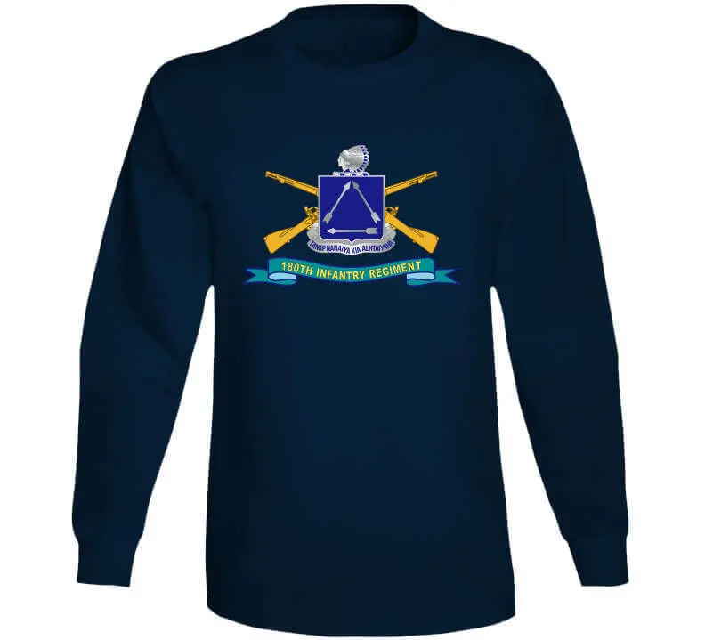 Classic crewneck tee, hoodie, long sleeve, and sweatshirt featuring the 180th Infantry Regiment's BR ribbon design - Image 13