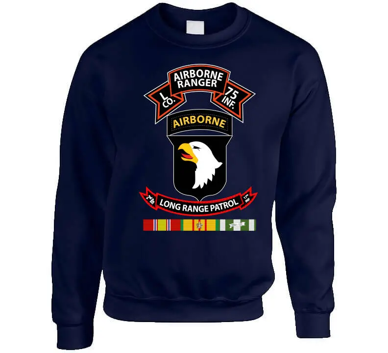Vietnam War Veteran Long Sleeve T-Shirt Featuring 75th Ranger, 101st Airborne, and LRS-D Units - Image 10