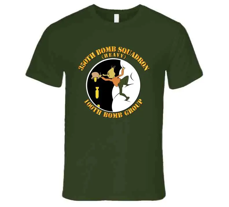 Vintage-Style WWII T-Shirt Honoring the 350th Bomb Squadron, 100th Bomb Group, U.S. Army Air Corps – Premium Cotton Tee & Hoodie - Image 9