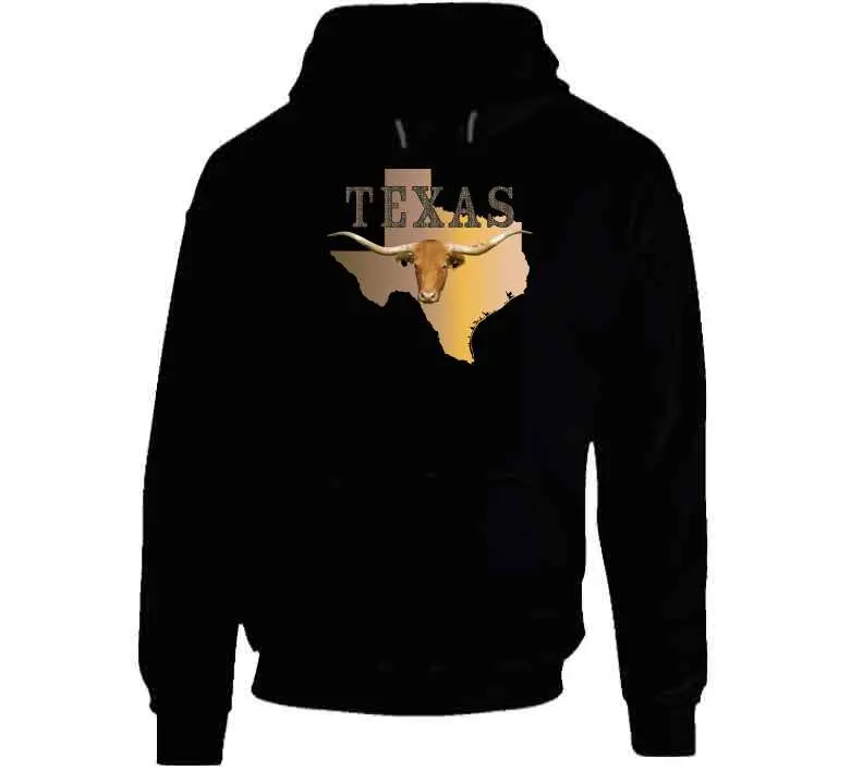 Texas Rattler Skin State Map with Longhorn Design – Classic T-Shirt, Crewneck Sweatshirt, Hoodie & Long-Sleeve Tee - Image 9
