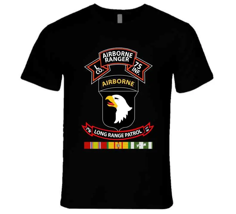 Vietnam War Veteran Long Sleeve T-Shirt Featuring 75th Ranger, 101st Airborne, and LRS-D Units - Image 17
