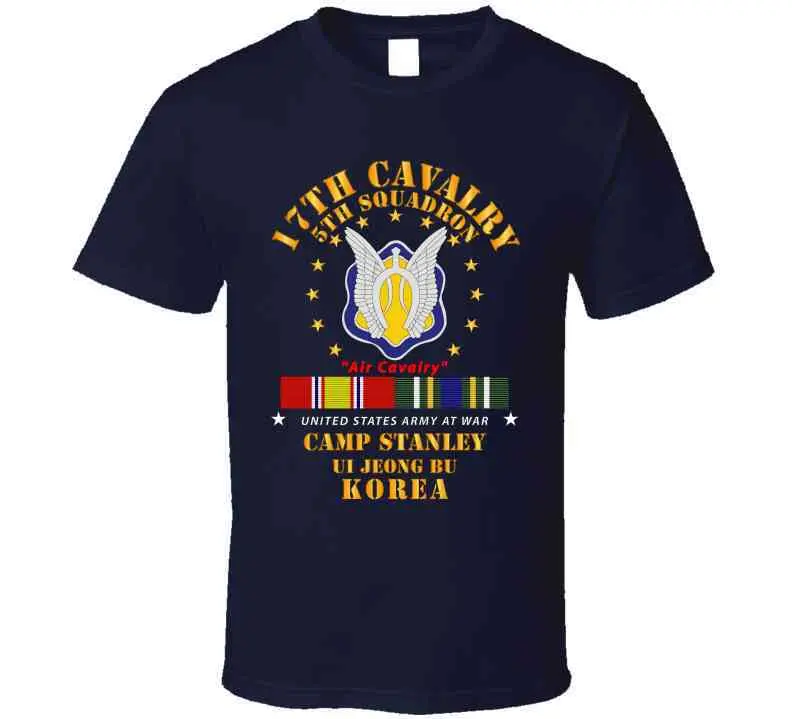 Army - 5Th Squadron 17Th Cavalry - Air Cav - Camp Stanley Korea W Kdsm Svc T Shirt 3