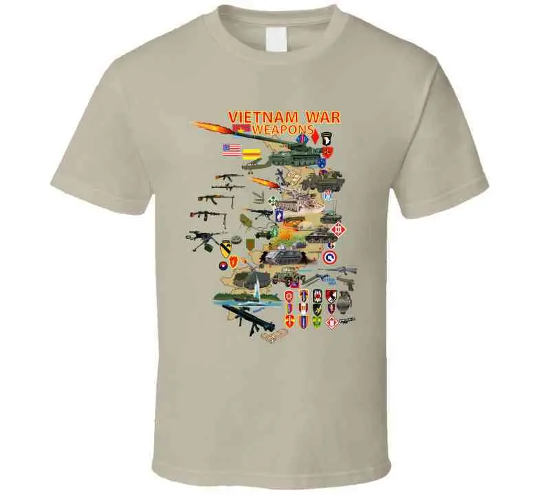 Map - Vietnam Units -With Wpns - Equipment T Shirt 4