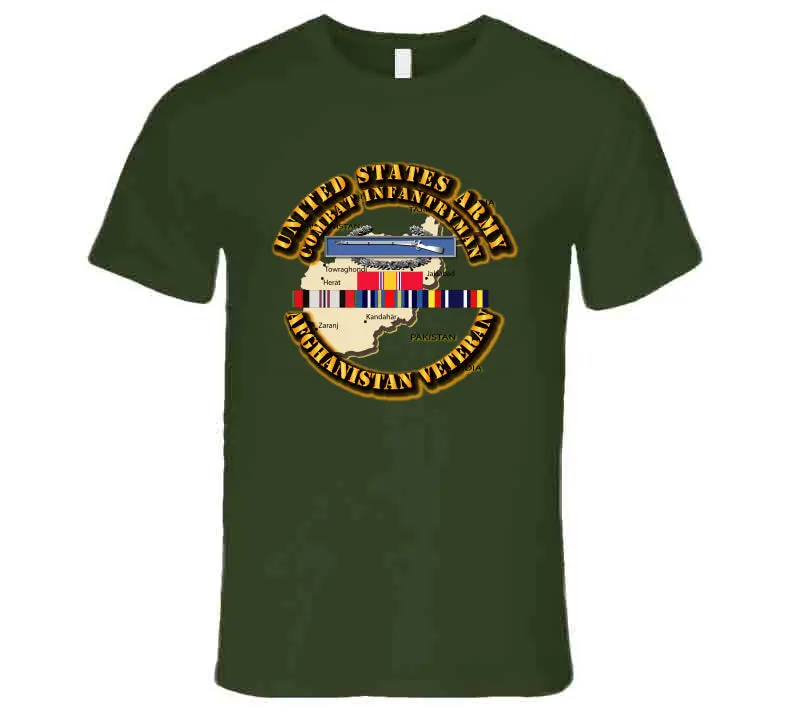 Premium Combat Infantryman T-Shirt Featuring Afghanistan Service Ribbons - Image 3