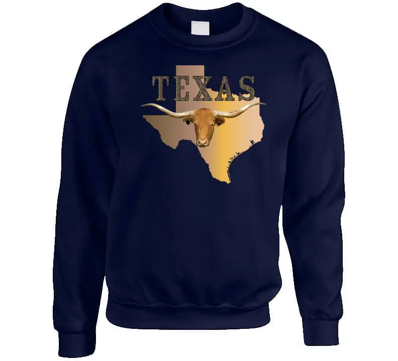 Texas Rattler Skin State Map with Longhorn Design – Classic T-Shirt, Crewneck Sweatshirt, Hoodie & Long-Sleeve Tee - Image 7