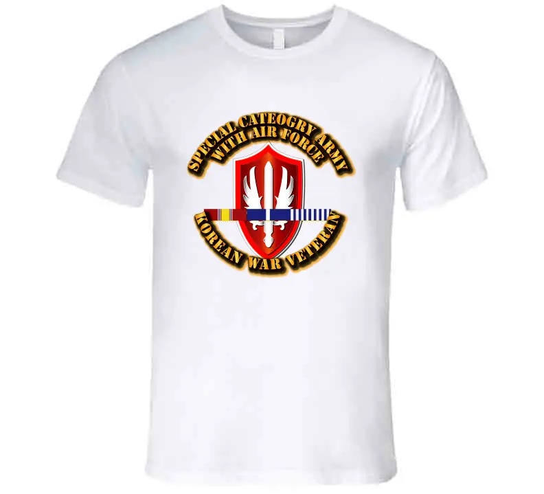 Premium Korean military-inspired t-shirt featuring authentic service ribbons