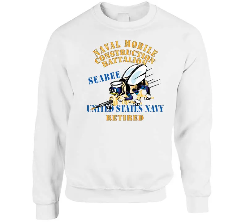 Navy Seabee Retired X300 Unisex T-Shirt, Crewneck Sweatshirt, Pullover Hoodie & Long-Sleeve Top - Image 8