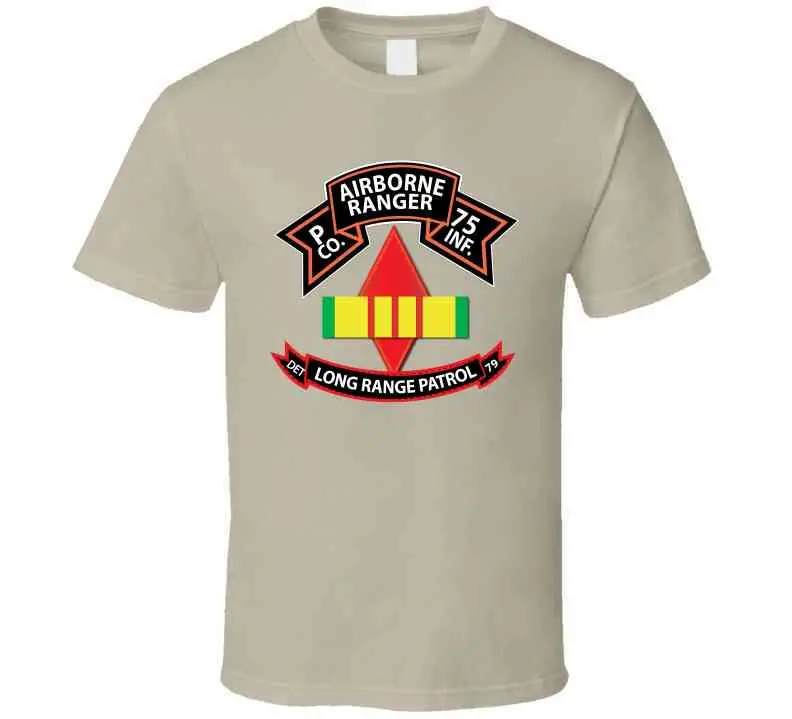 Ssi - Vietnam - P Co 75Th Ranger - 5Th Infantry Division - Vn Ribbon - Lrsd X 300 T Shirt 4