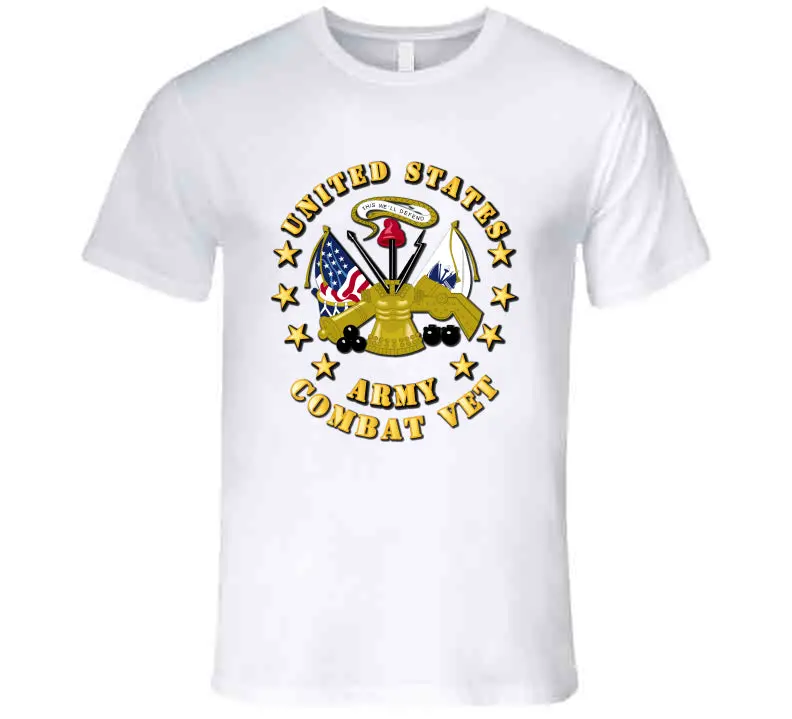 High-Quality T-Shirt Celebrating US Army Combat Veterans with Official Center Emblem Design