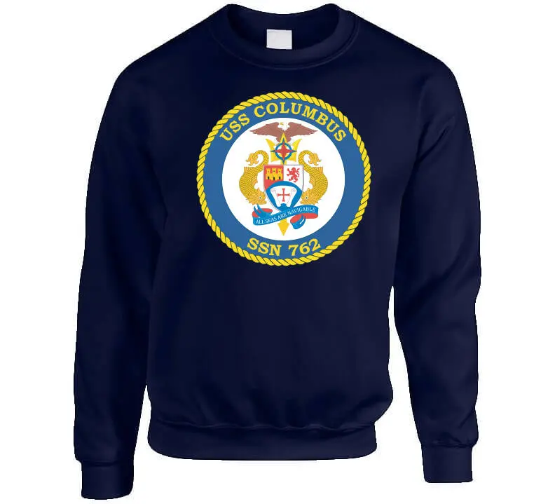 USS Columbus SSN-762 Navy-Themed Apparel – Classic Crewneck T-Shirt, Hoodie, Long-Sleeve Top, and Sweatshirt - Image 7
