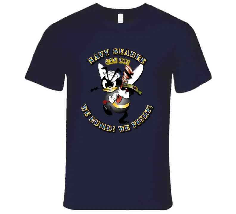 Premium Navy Seabee W Wrench T-Shirt - Image 4