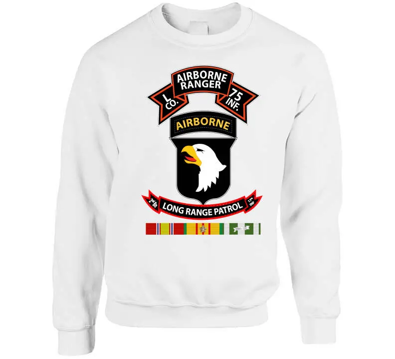 Vietnam War Veteran Long Sleeve T-Shirt Featuring 75th Ranger, 101st Airborne, and LRS-D Units - Image 11