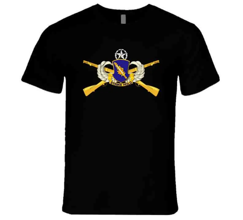 Official-style 504th Infantry Regiment airborne T-shirt featuring a detailed embroidered Airborne badge, no text design, premium 300gsm cotton - Image 17