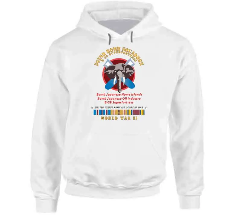 502nd Bomb Squadron B-29 Superfortress WWII Pacific Campaign Vintage T-Shirt, Crewneck Sweatshirt, Hoodie & Long-Sleeve Tee - Image 11