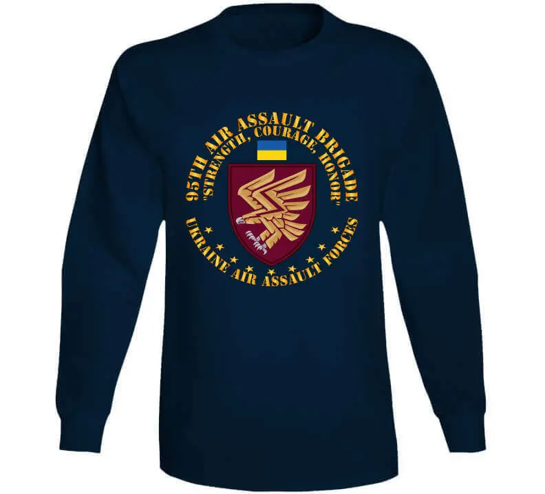 Ukraine 95th Air Assault Brigade Patriotic T-Shirt – Strength, Courage, Honor - Image 13