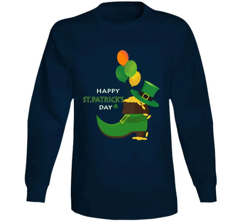 St. Patrick's Day Leprechaun Shoe Sweatshirt with Gold Coins Design - Image 14
