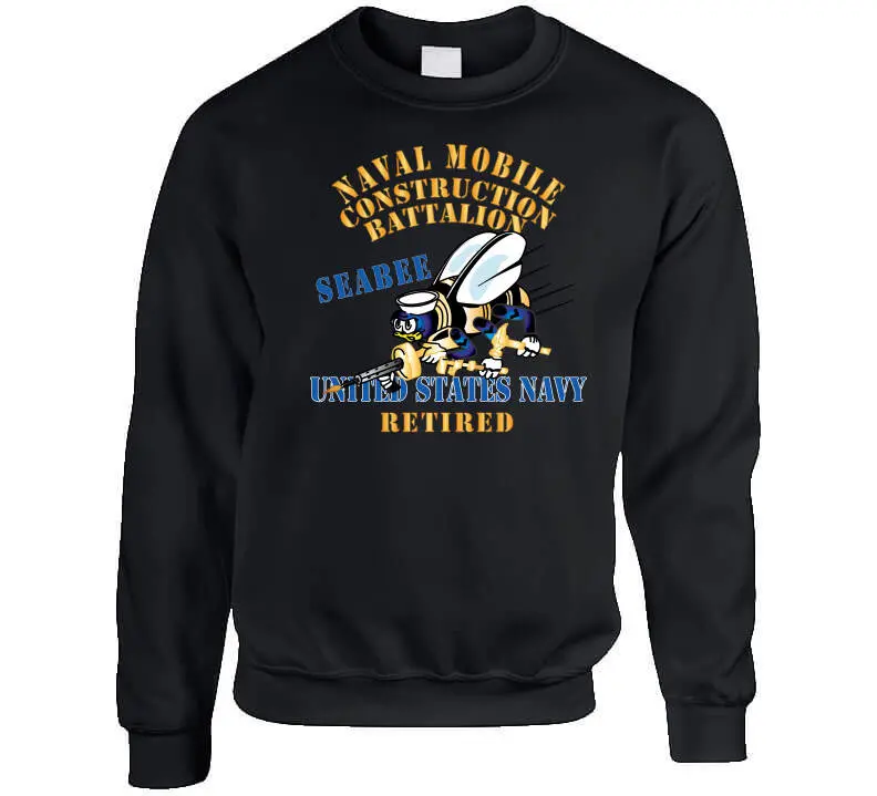 Navy Seabee Retired X300 Unisex T-Shirt, Crewneck Sweatshirt, Pullover Hoodie & Long-Sleeve Top - Image 6