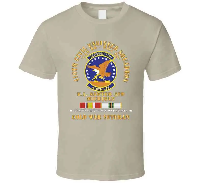 Usaf - 410Th Civil Engineer Squadron - Can Do - Will Do - Ki Sawyer Afb, Mi Cold War Veteran Cold Svc X 300 T Shirt 5