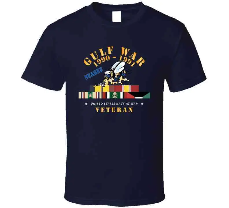 Gulf War 1990 - 1991 W Svc Ribbons - Car - Seabee X 300 T Shirt 3