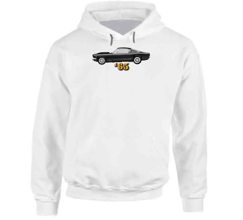 Retro 1965 Ford Mustang Midnight Black Hoodie