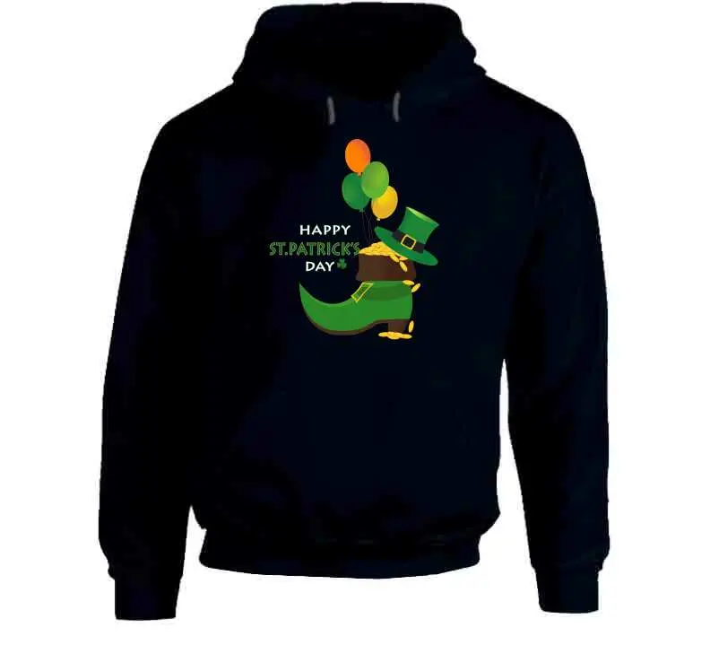 St. Patrick's Day Leprechaun Shoe Sweatshirt with Gold Coins Design - Image 10