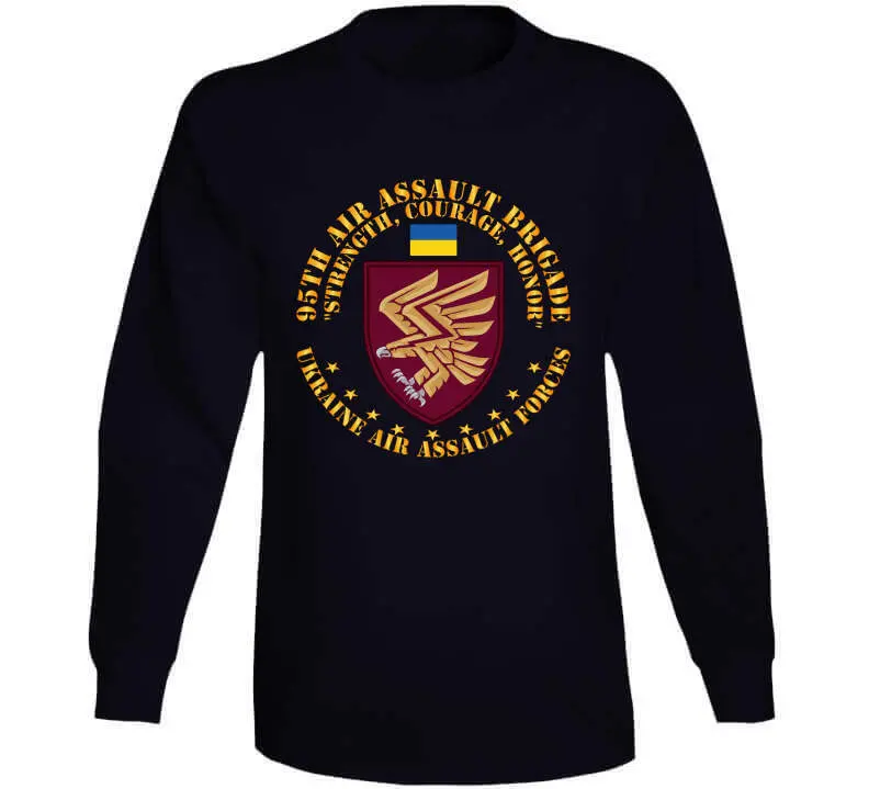 Ukraine 95th Air Assault Brigade Patriotic T-Shirt – Strength, Courage, Honor - Image 12