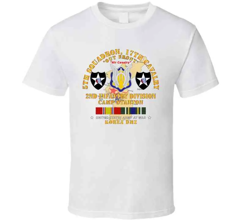 Army - 5Th Squadron, 17Th Cavalry - Camp Stanton - 2Nd Id W Map W Korea Svc T Shirt 5