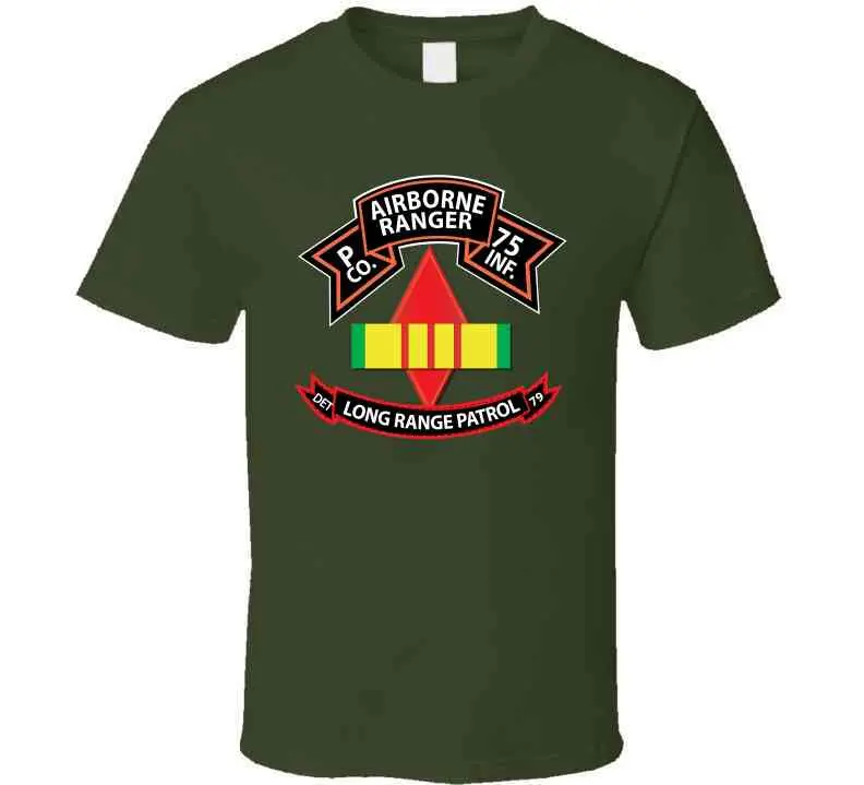 Ssi - Vietnam - P Co 75Th Ranger - 5Th Infantry Division - Vn Ribbon - Lrsd X 300 T Shirt 2