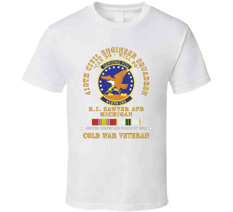 Usaf - 410Th Civil Engineer Squadron - Can Do - Will Do - Ki Sawyer Afb, Mi Cold War Veteran Cold Svc X 300 T Shirt 6