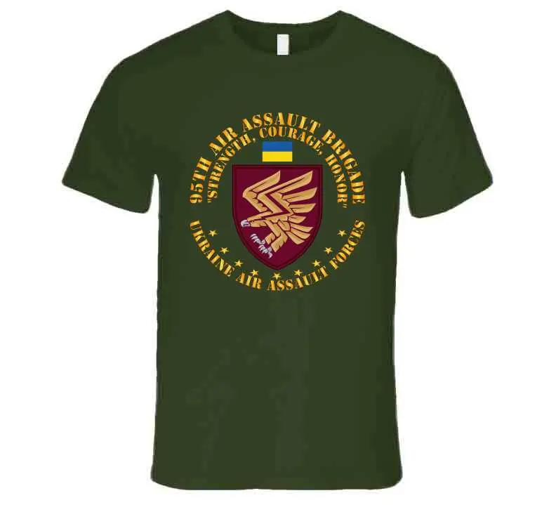 Ukraine 95th Air Assault Brigade Patriotic T-Shirt – Strength, Courage, Honor - Image 18