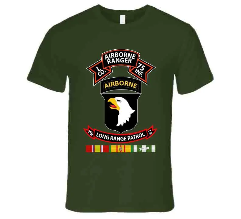 Vietnam War Veteran Long Sleeve T-Shirt Featuring 75th Ranger, 101st Airborne, and LRS-D Units - Image 18
