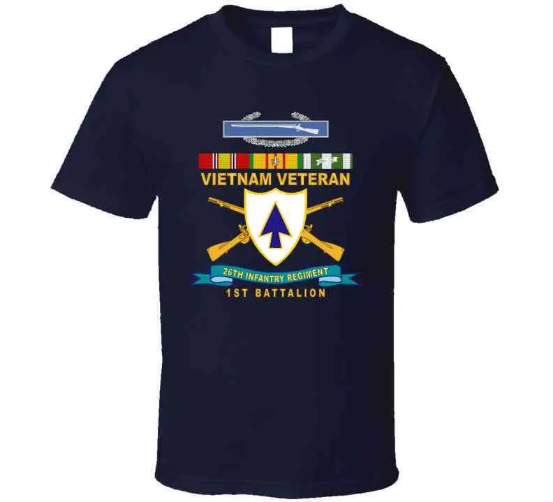 Army - 26Th Infantry Regiment - Dui W Br - Ribbon - Top - 1St Bn W Cib Vn Svc X 300 T Shirt 3