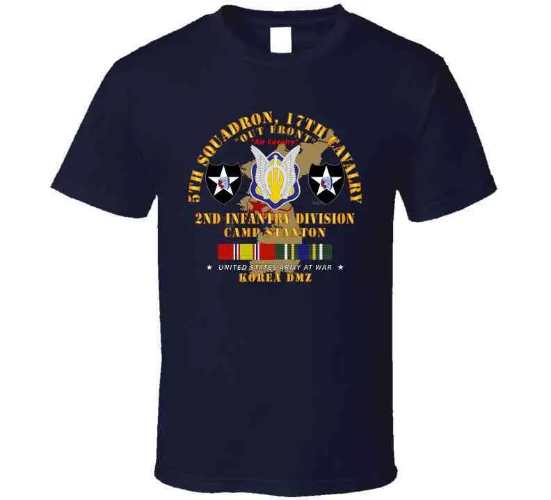 Army - 5Th Squadron, 17Th Cavalry - Camp Stanton - 2Nd Id W Map W Korea Svc T Shirt 3