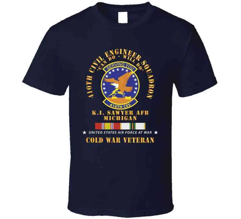 Usaf - 410Th Civil Engineer Squadron - Can Do - Will Do - Ki Sawyer Afb, Mi Cold War Veteran Cold Svc X 300 T Shirt 4