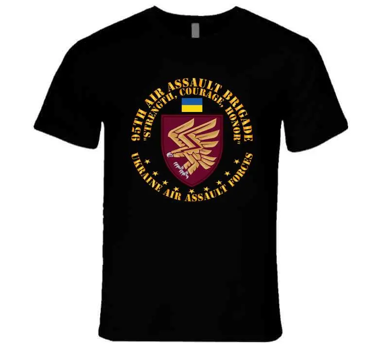 Ukraine 95th Air Assault Brigade Patriotic T-Shirt – Strength, Courage, Honor - Image 17
