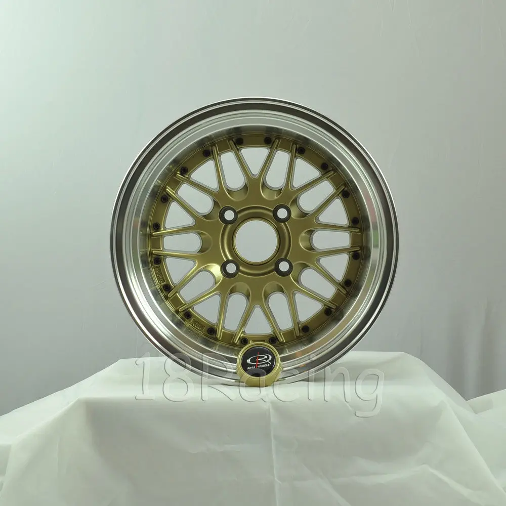 Rota Wheels Kensei 1590 4X114.3 -15 73 Gold With Polish Lip 1