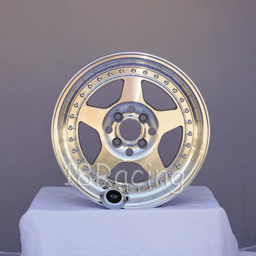 Rota Wheels Kyusha 1570 4X100 38 67.1 Full Polish Silver 1