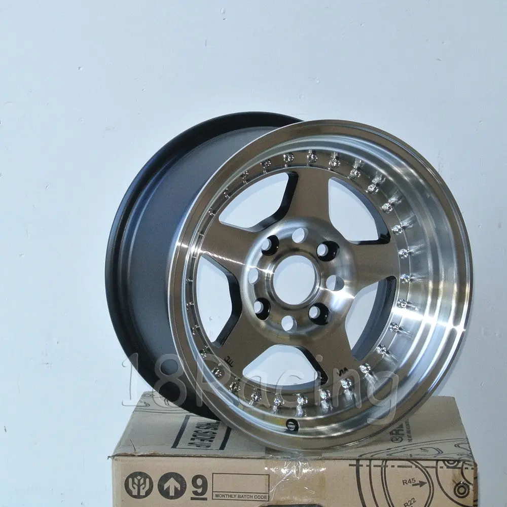 Rota Wheels Kyusha 1580 4X100 0 67.1 Full Polish Black 1