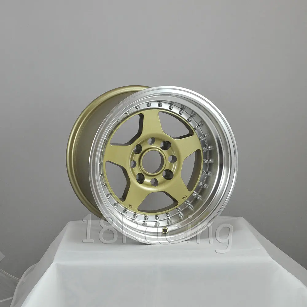 Rota Wheels Kyusha 1590 4X114.3 -15 73 Gold With Polish Lip 2