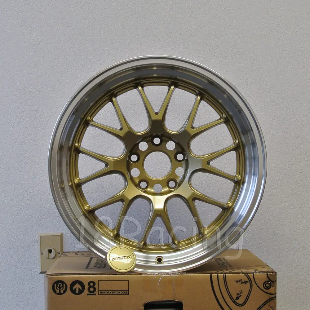 Rota Wheels Mxr-R 1895 5X100 38 73 Gold With Polish Lip 1