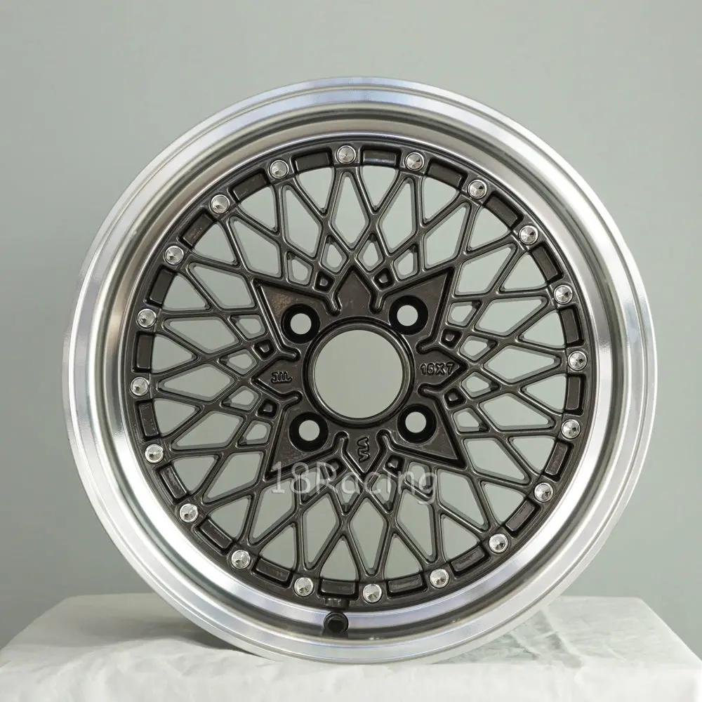 Rota Wheels Os Mesh 1580 4X100 20 67.1 Gunmetal  With Polish Lip 1