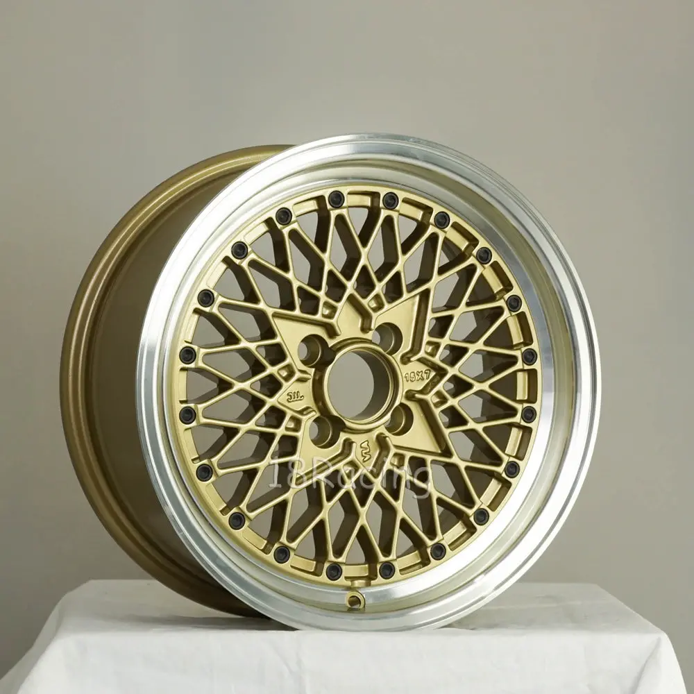Rota Wheels Os Mesh 1570 4X100 35 67.1 Gold With Polish Lip 2