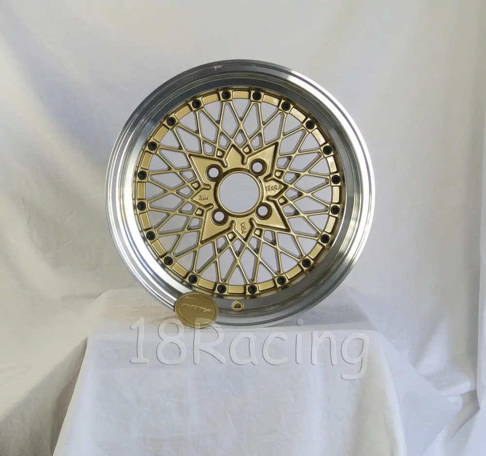 Rota Wheels Os Mesh 1580 4X100 20 67.1 Gold With Polish Lip 1