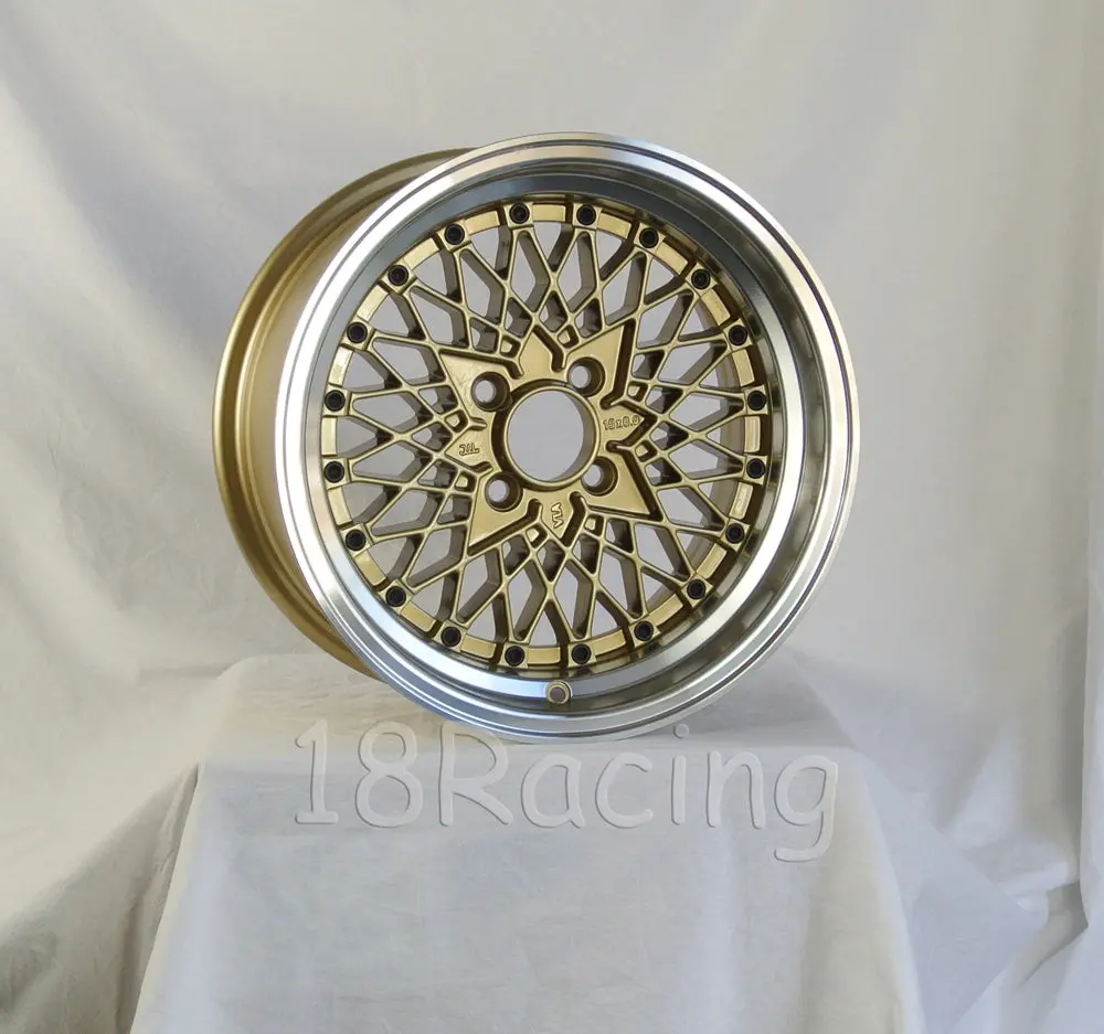 Rota Wheels Os Mesh 1580 4X114.3 10 73 Gold With Polish Lip 2