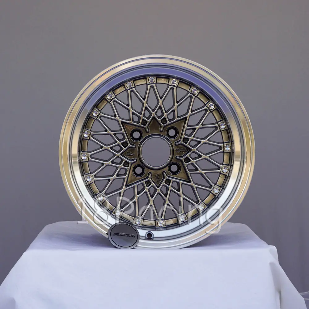 Rota Wheels Os Mesh 1580 4X100 20 67.1 Hyperblack With Polish Lip 1