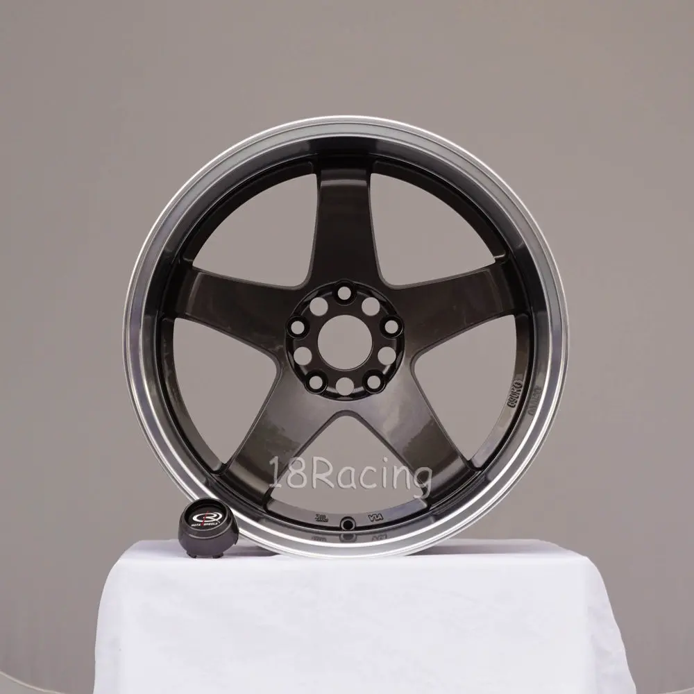 Rota Wheels P-45 R 1812 5X114.3 -15  73 Gunmetal With Polish Lip 1