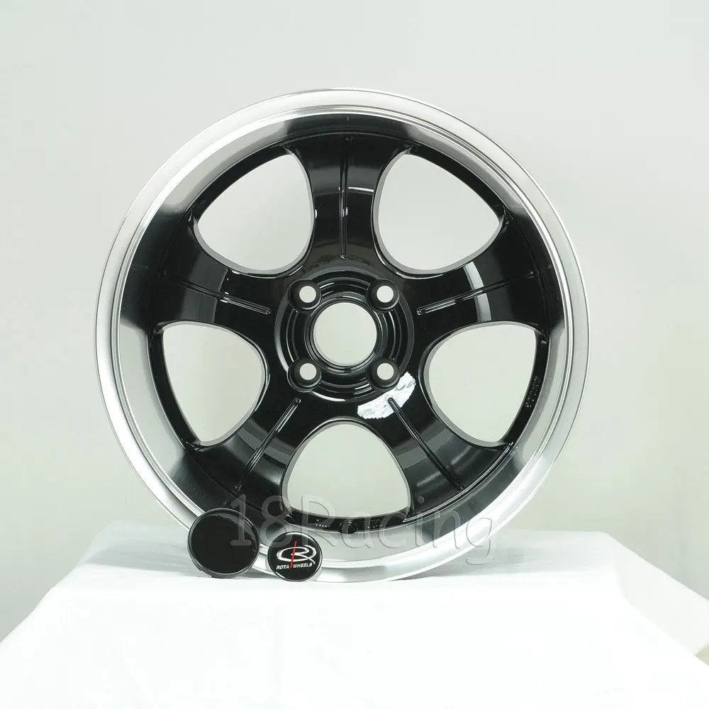 Rota Wheels Pdc 1680 4X100 35 67.1 Black With Polish Lip 1