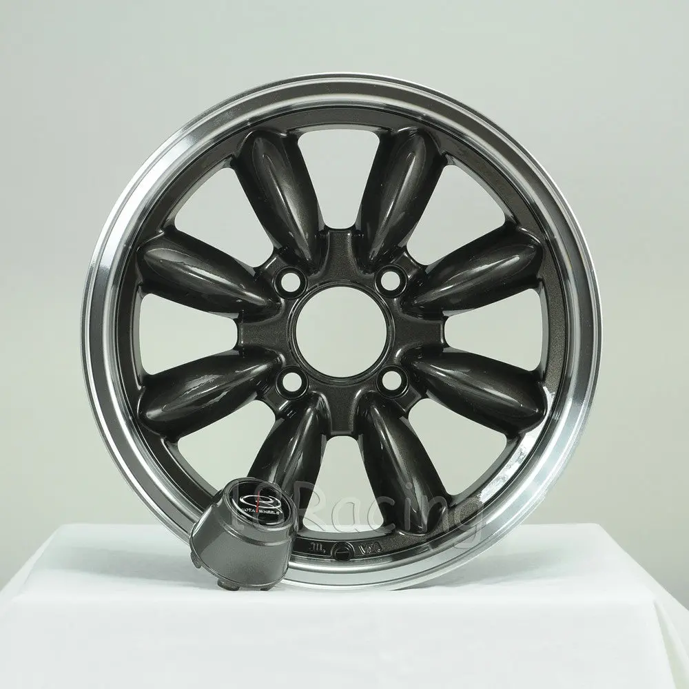 Rota Wheels Rb 1560 4X114.3 25 73 Gunmetal With Polish Lip 1