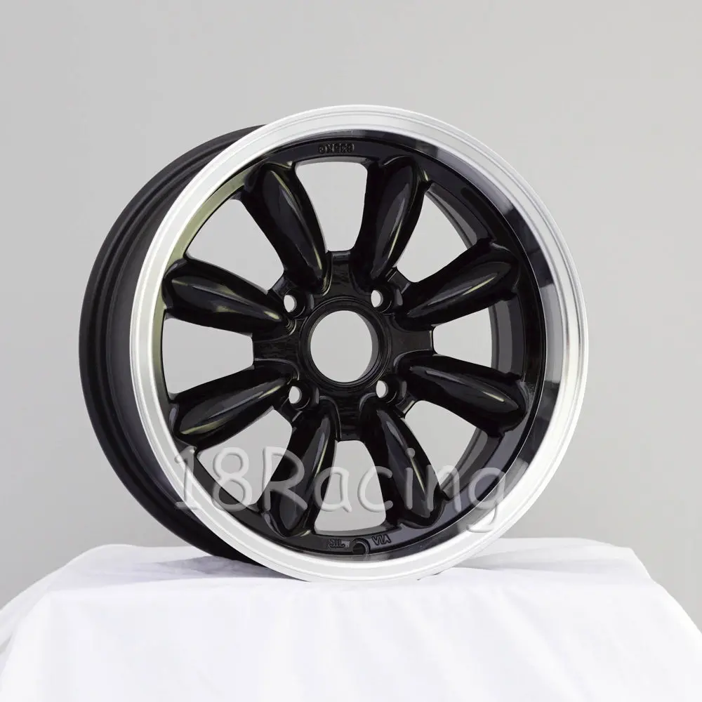 Rota Wheels Rb 1570 4X100 30 67.1 Black With Polish Lip 1